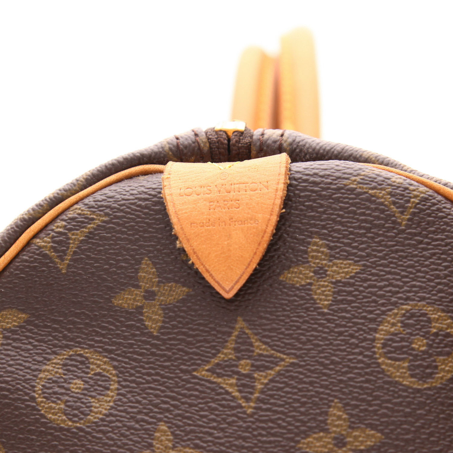 Louis Vuitton Keepall 55 travel bag in brown Monogram canvas and natural leather - Detail D2
