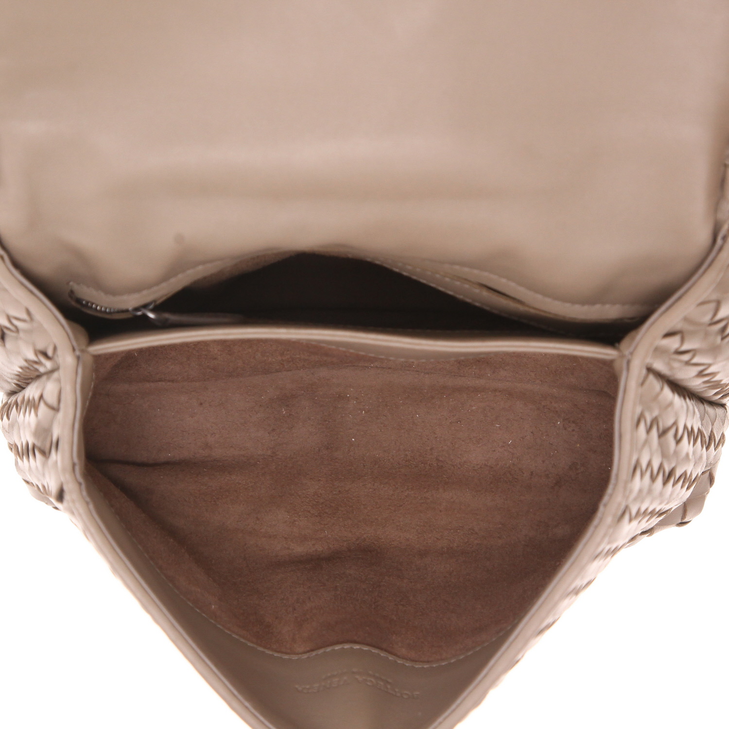 Sac à main Bottega Veneta  Olimpia en cuir intrecciato taupe - Detail D3