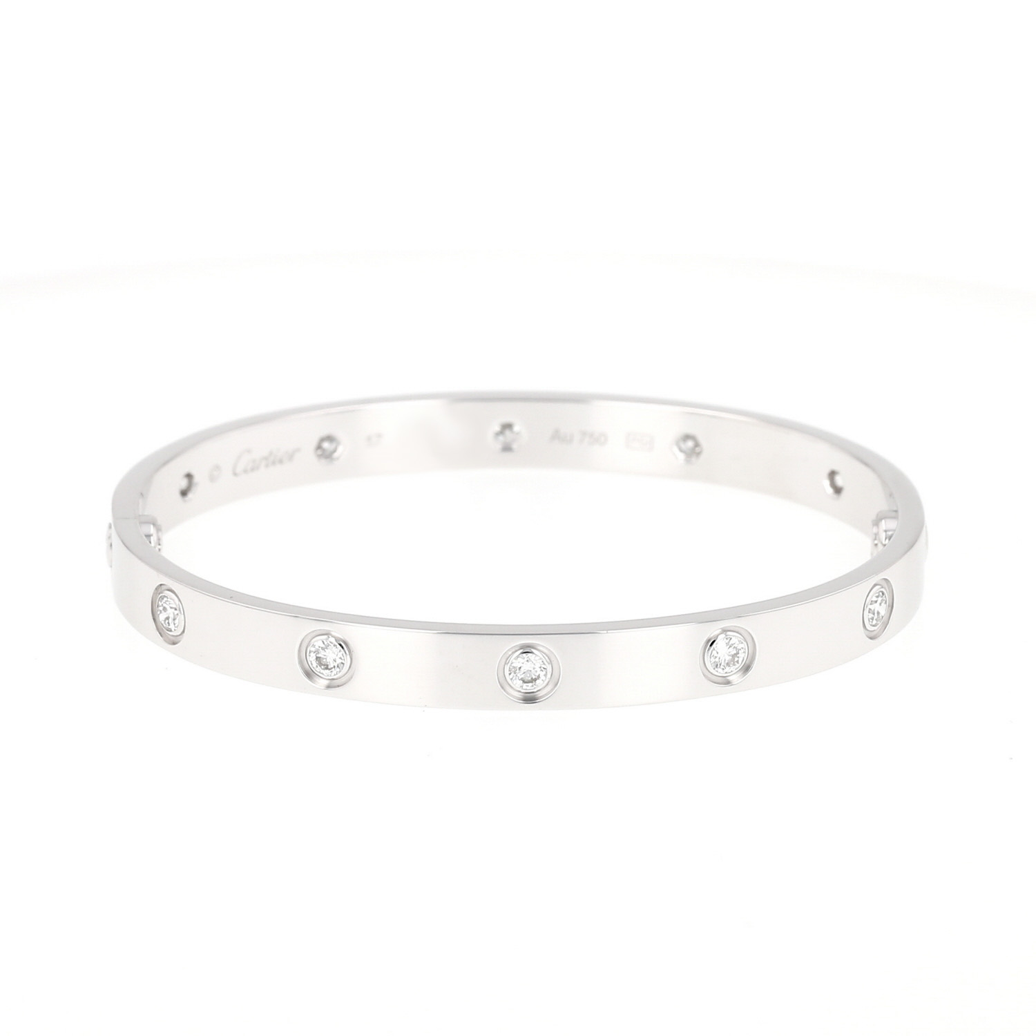 Cartier Love bracelet with 10 diamonds, in white gold and diamonds - Detail D3