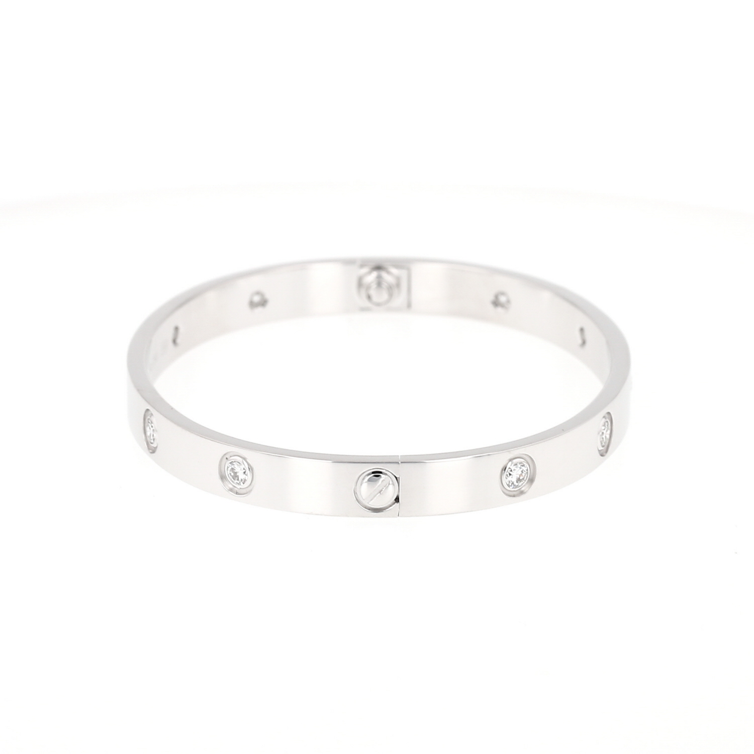 Cartier Love bracelet with 10 diamonds, in white gold and diamonds, size 17 - Detail D4