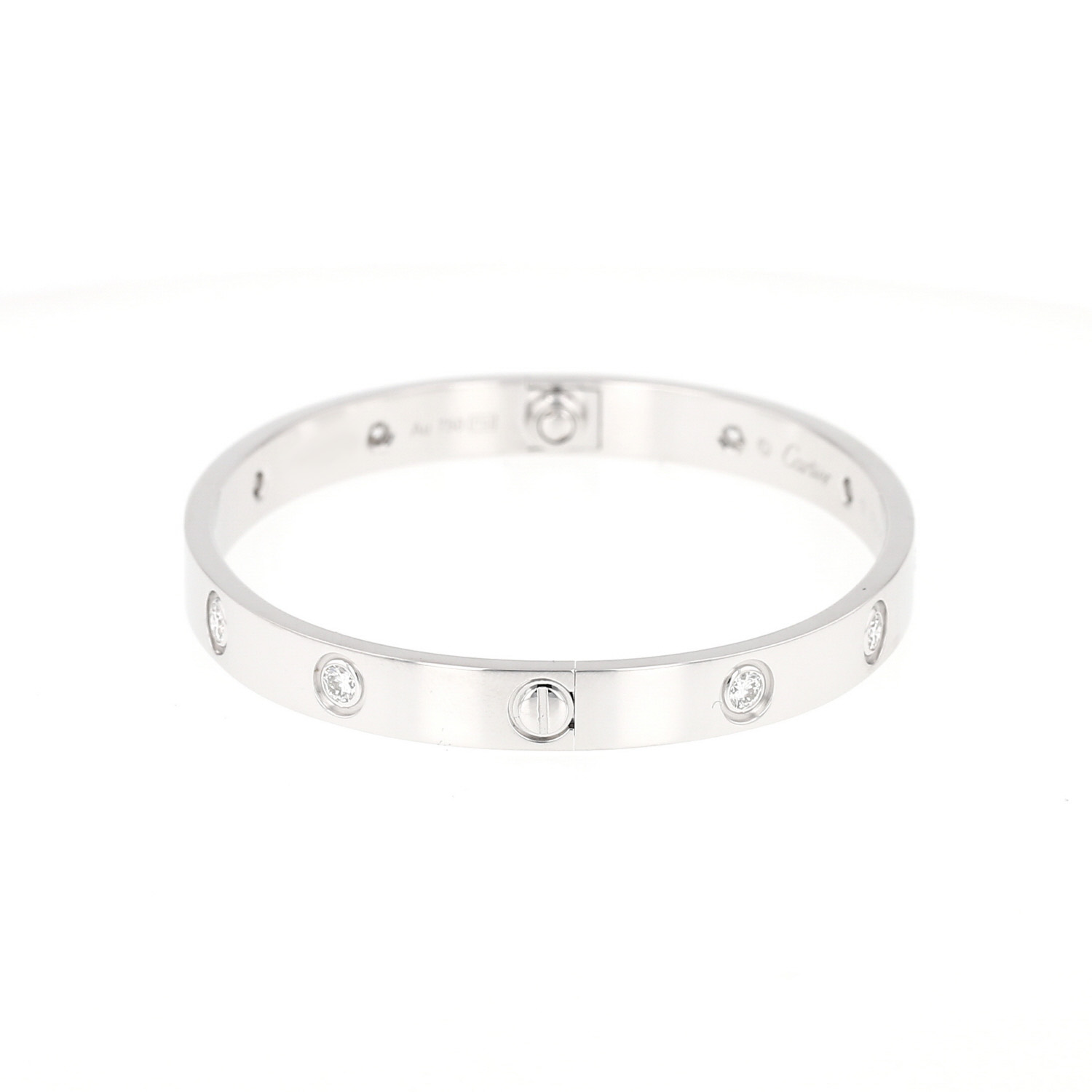 Cartier Love bracelet with 10 diamonds, in white gold and diamonds, size 17 - Detail D6