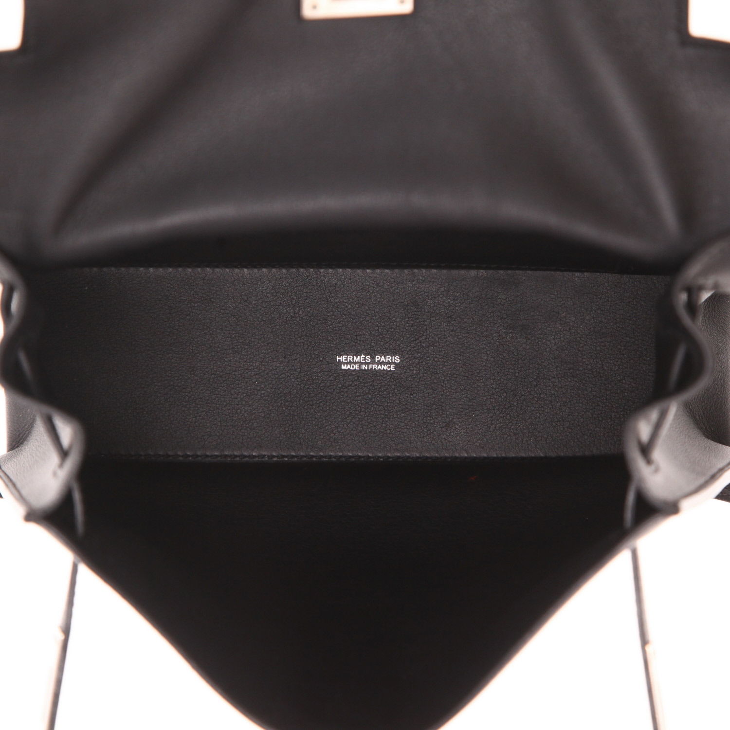 Bolso bandolera Hermès Kelly Danse de piel Evergrain Noir - Detail D3