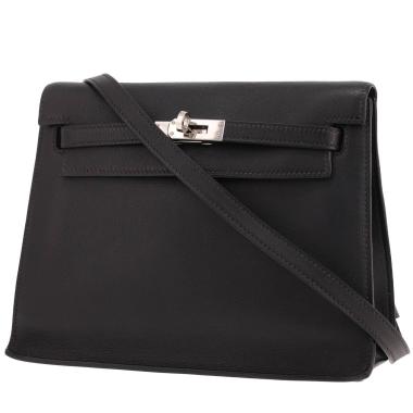 Hermès Kelly Danse shoulder bag in Noir Evergrain leather