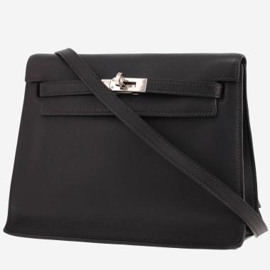 Sac bandoulière Hermès  Kelly Danse en cuir Evercolor noir