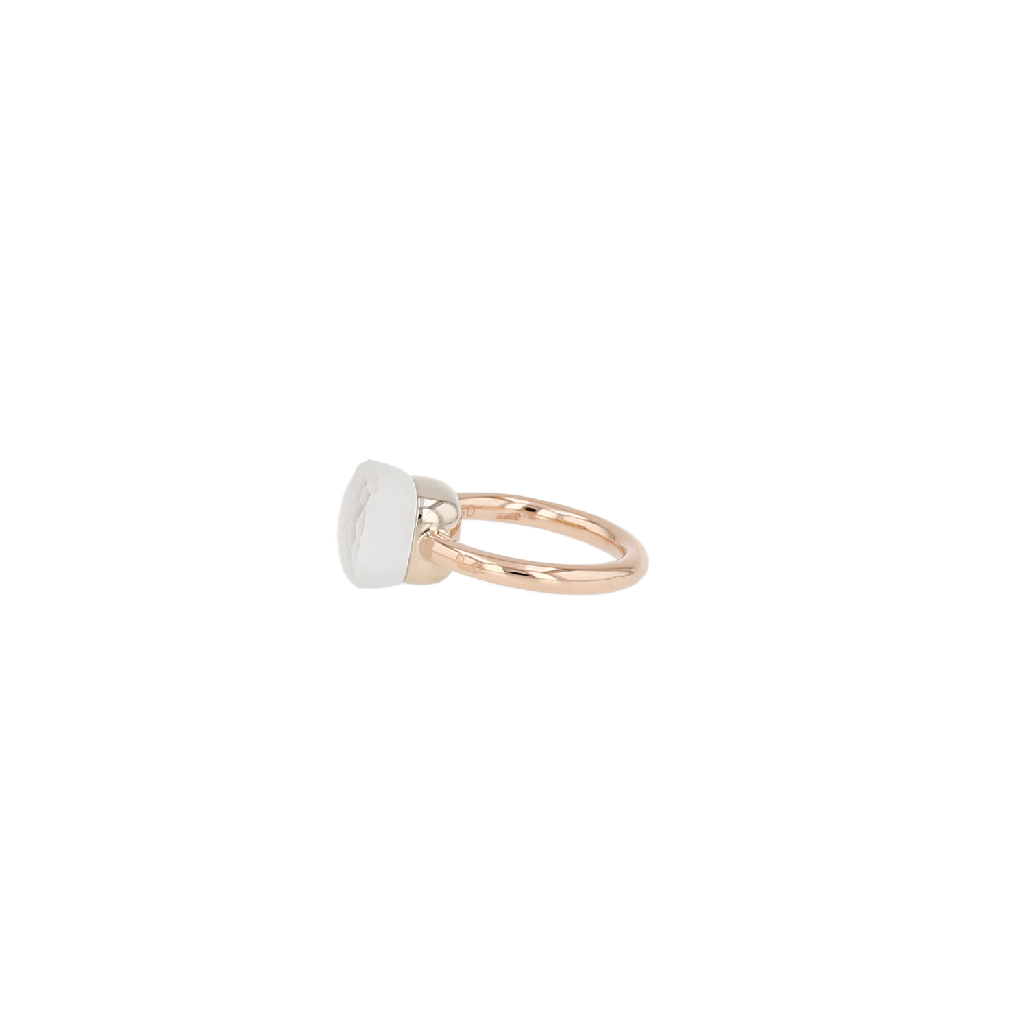 Pomellato Nudo Gelé ring in rose gold, white gold and topaz - Detail D6