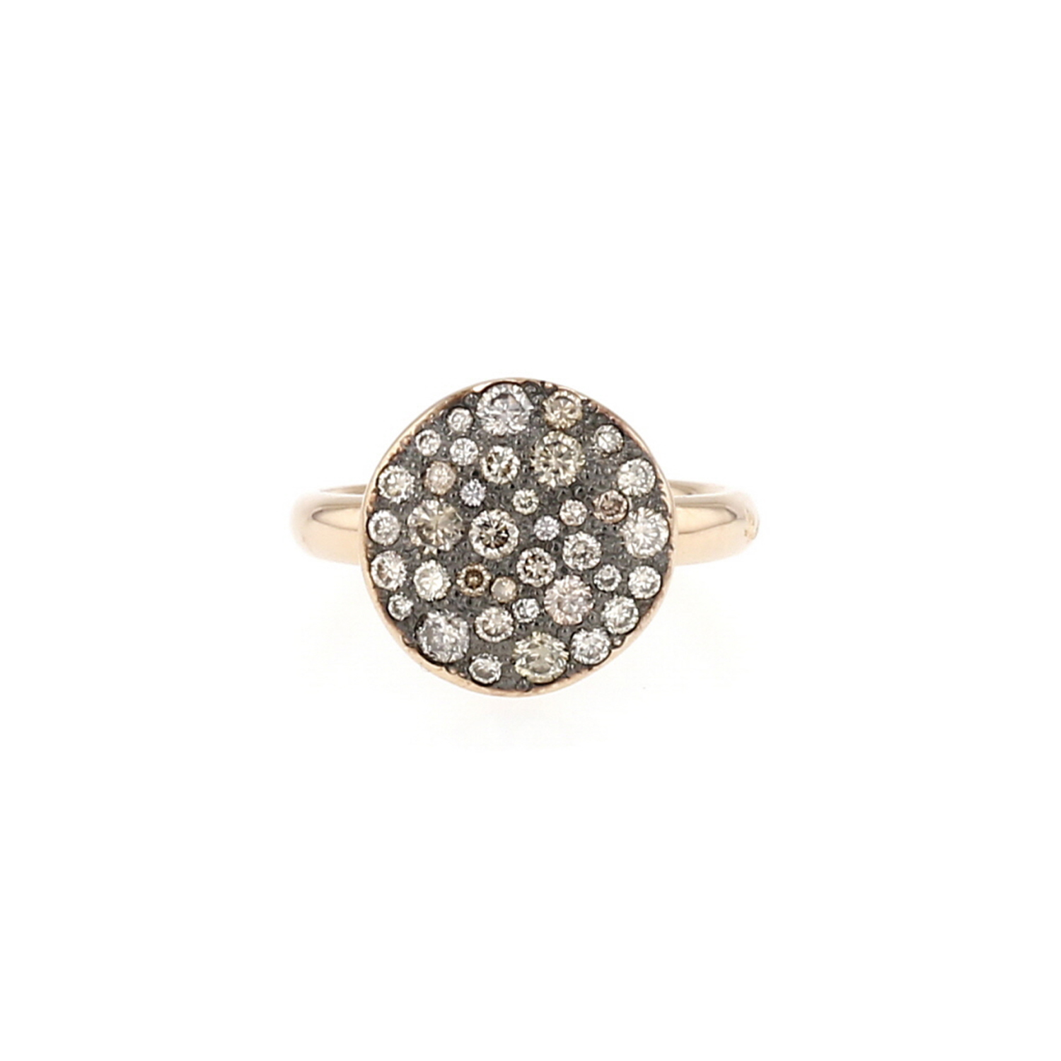 Pomellato Sabbia ring in rose gold and cognac-coloured diamonds - Detail D3
