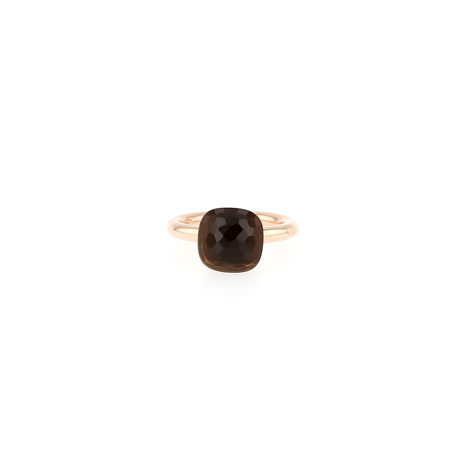 Anillo Pomellato Nudo Classic en oro rosa, oro Blanc y cuarzo ahumado - Detail D3