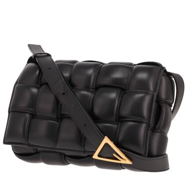 Bolso bandolera «Padded Cassette» de Bottega Veneta, de piel intrecciata noire