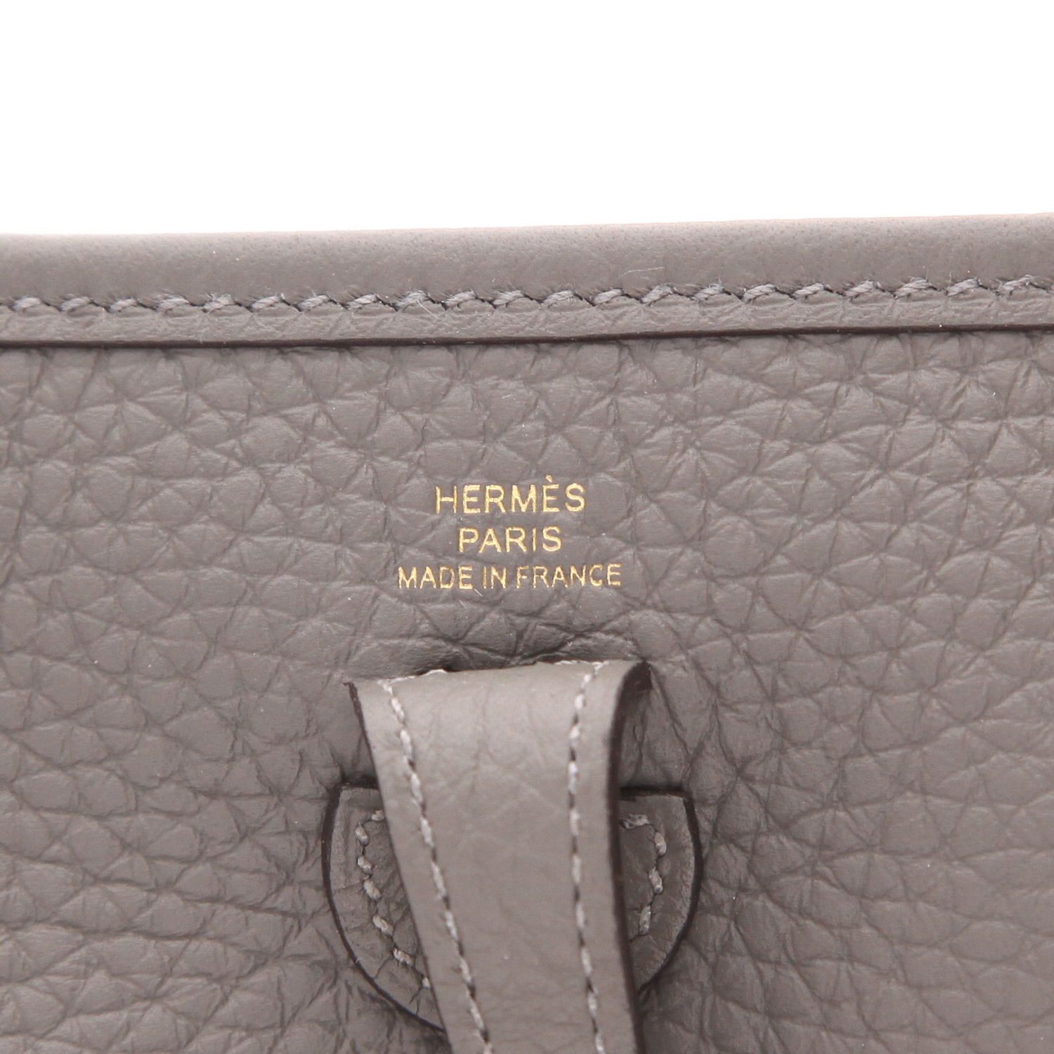 Hermès Evelyne 16 cm shoulder bag in ‘Clémence’ Gris Meyer calfskin - Detail D2