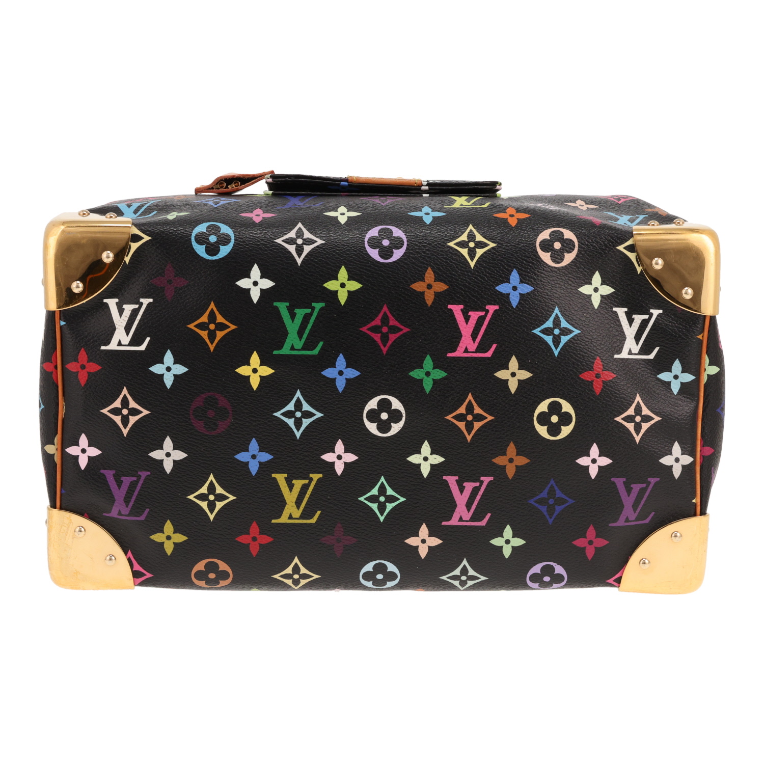 Borsa Louis Vuitton Speedy in edizione limitata, in tela Monogram multicolore e nera e pelle naturale - Detail D1