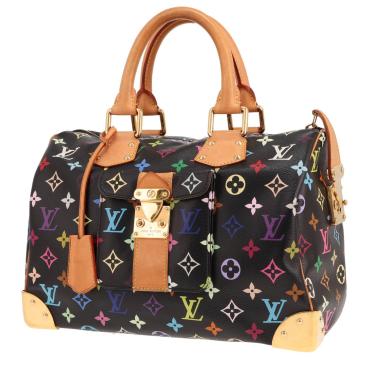 Bolso Louis Vuitton Speedy de edición limitada en lona Monogram multicolor y negra y piel natural