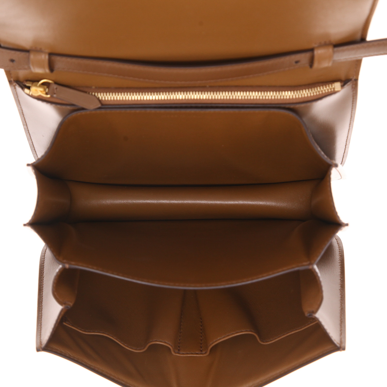 Celine Classic Box Medium handbag in brown leather - Detail D3