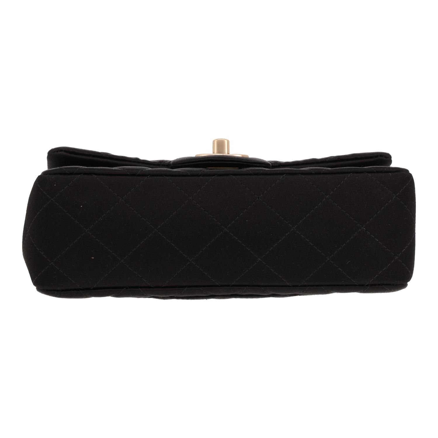 Chanel Timeless Mini crossbody bag in black satin - Detail D1