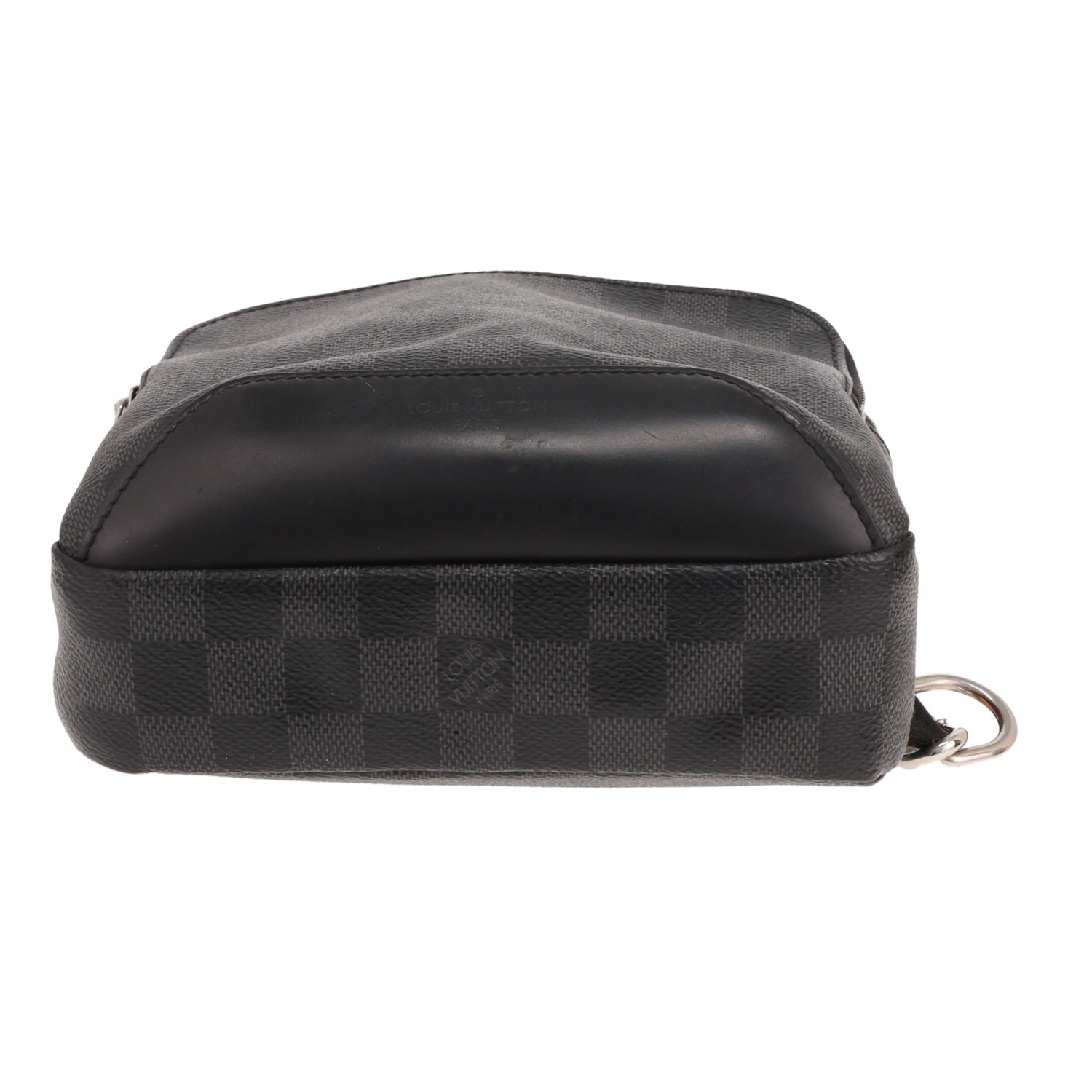 Zaino Louis Vuitton Sling in tela Damier Graphite e pelle nera - Detail D1