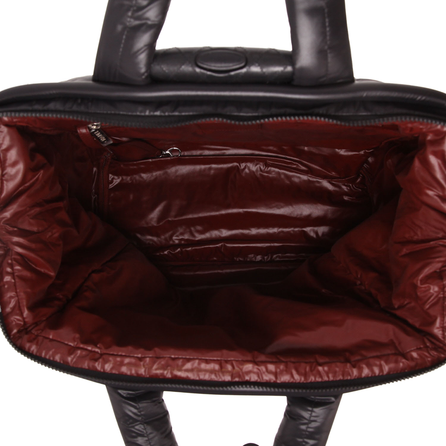 Chanel Coco Cocoon travel bag in black quilted canvas and black leather - Detail D3
