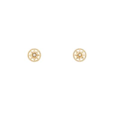 A pair of Dior ‘Rose des vents’ stud earrings in yellow gold and diamonds