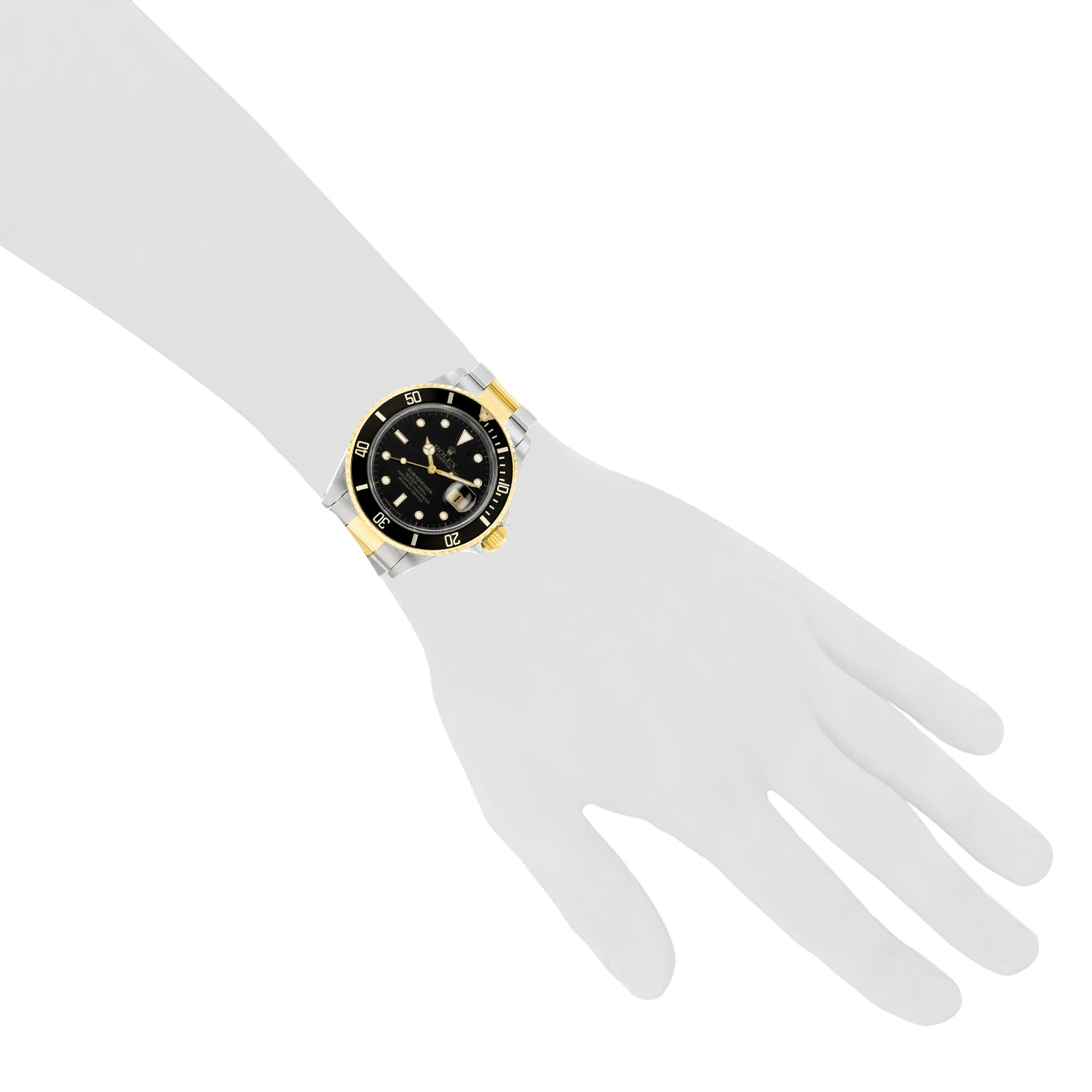 Rolex Submariner Date watch in gold and steel, Ref: Rolex - 16803  Circa 1986 - Detail D1