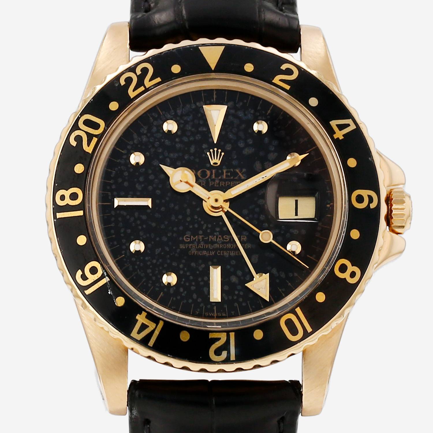 Rolex GMT-Master watch in yellow gold, Ref: Rolex - 1675 Circa 1973