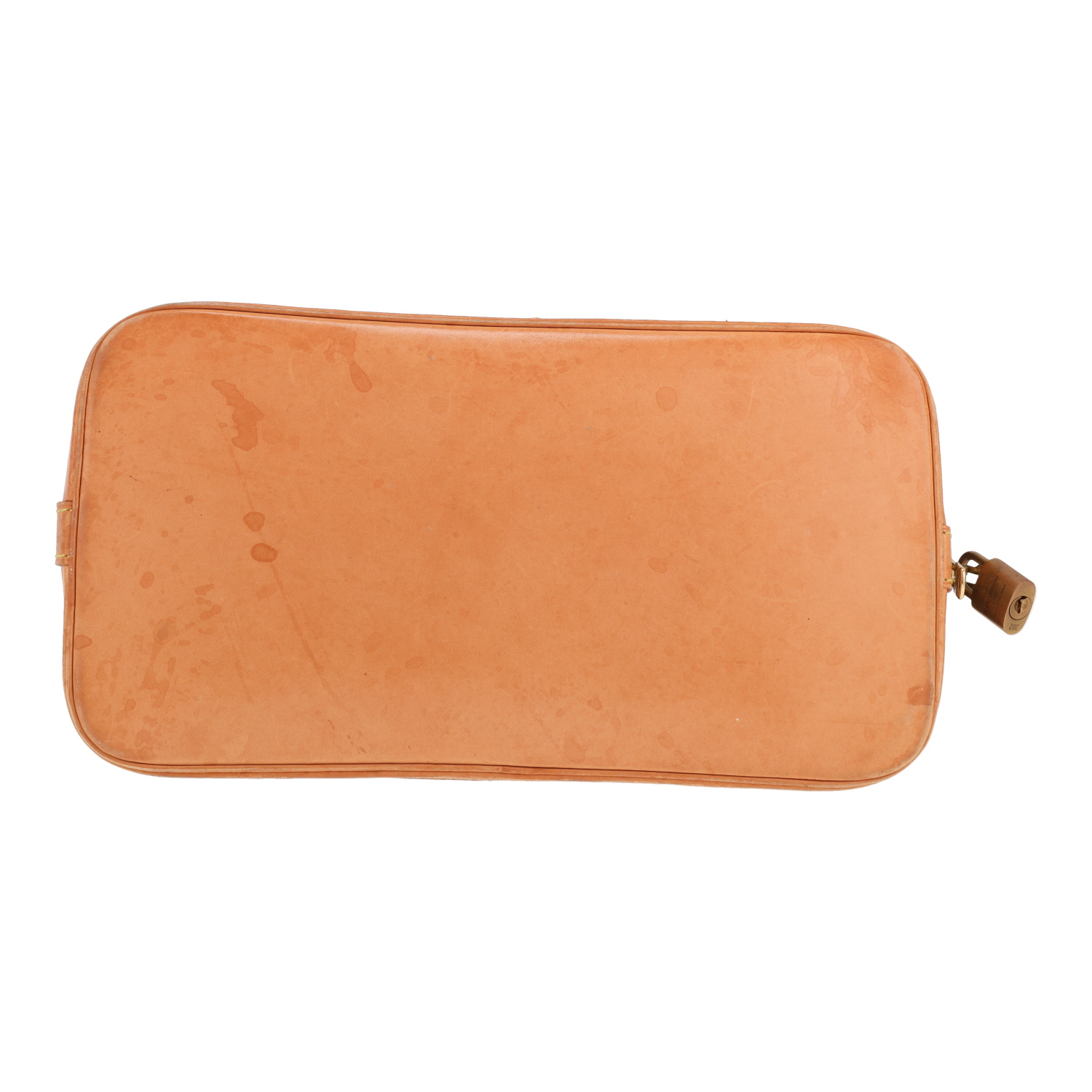 Bolso de mano Louis Vuitton Alma, modelo mediano, de lona Monogram marrón y cuero natural - Detail D1
