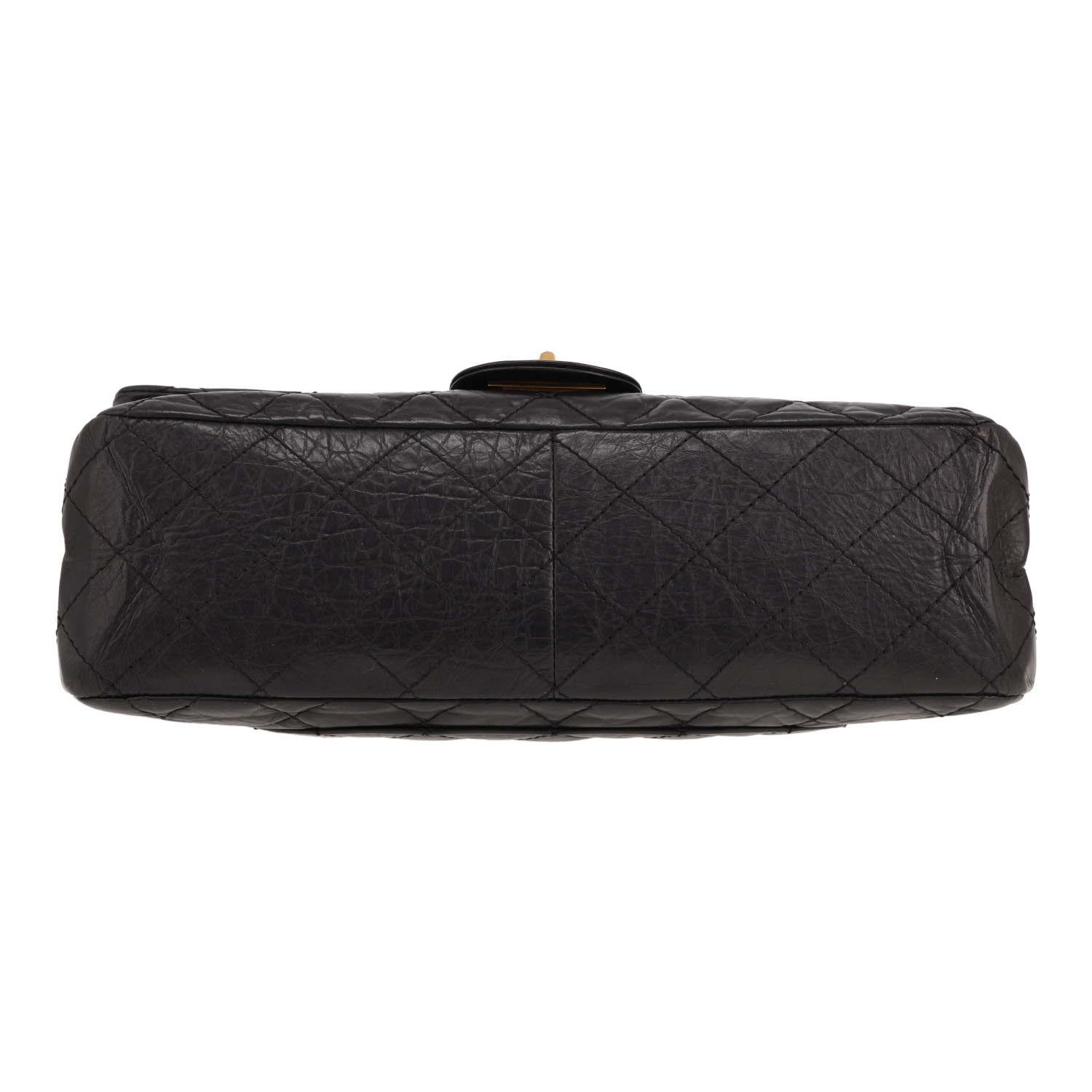 Chanel 2.55 shoulder bag in black quilted leather - Detail D1