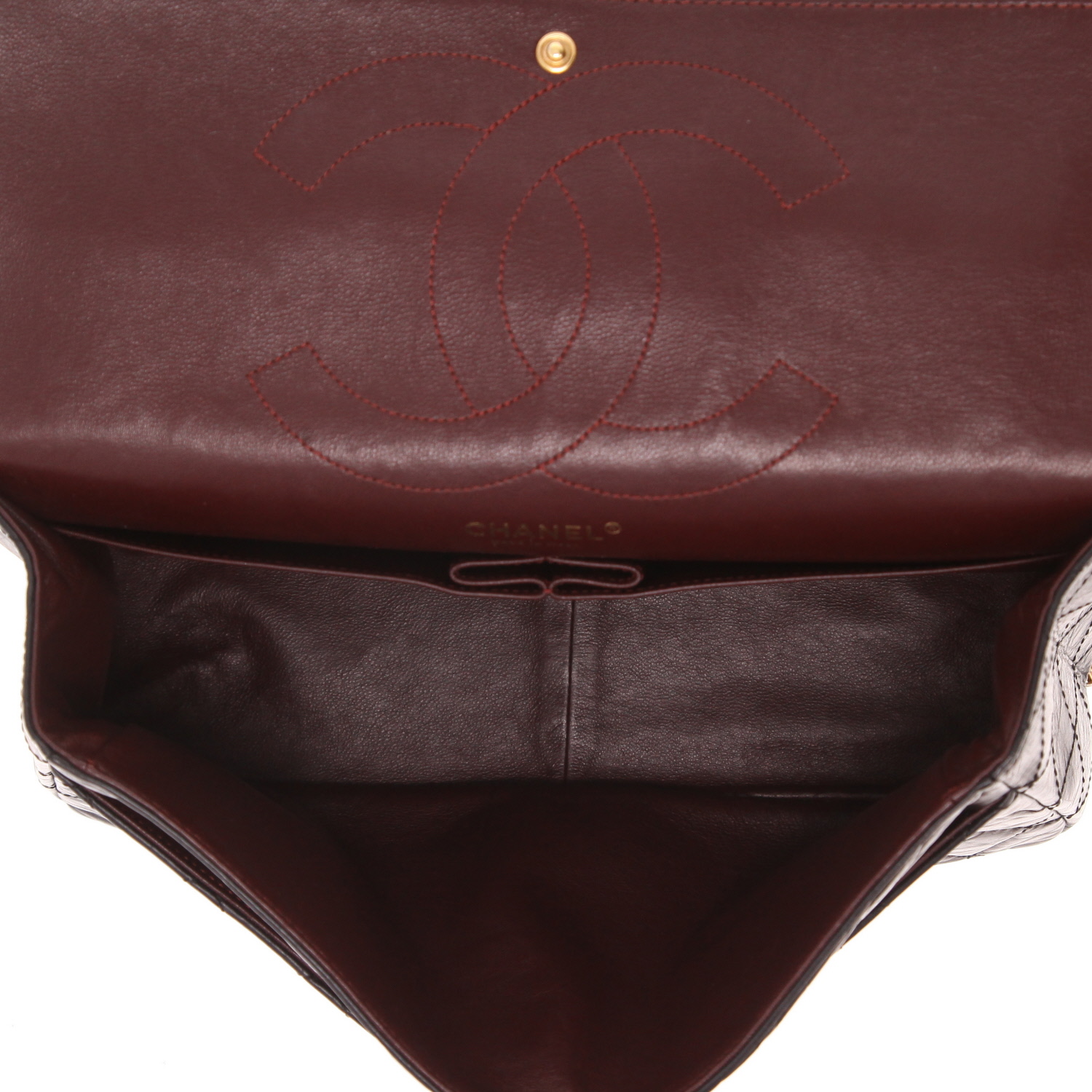 Bolso bandolera Chanel 2.55 de piel acolchada negra - Detail D3