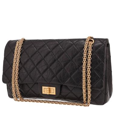 Chanel 2.55 shoulder bag in black quilted leather