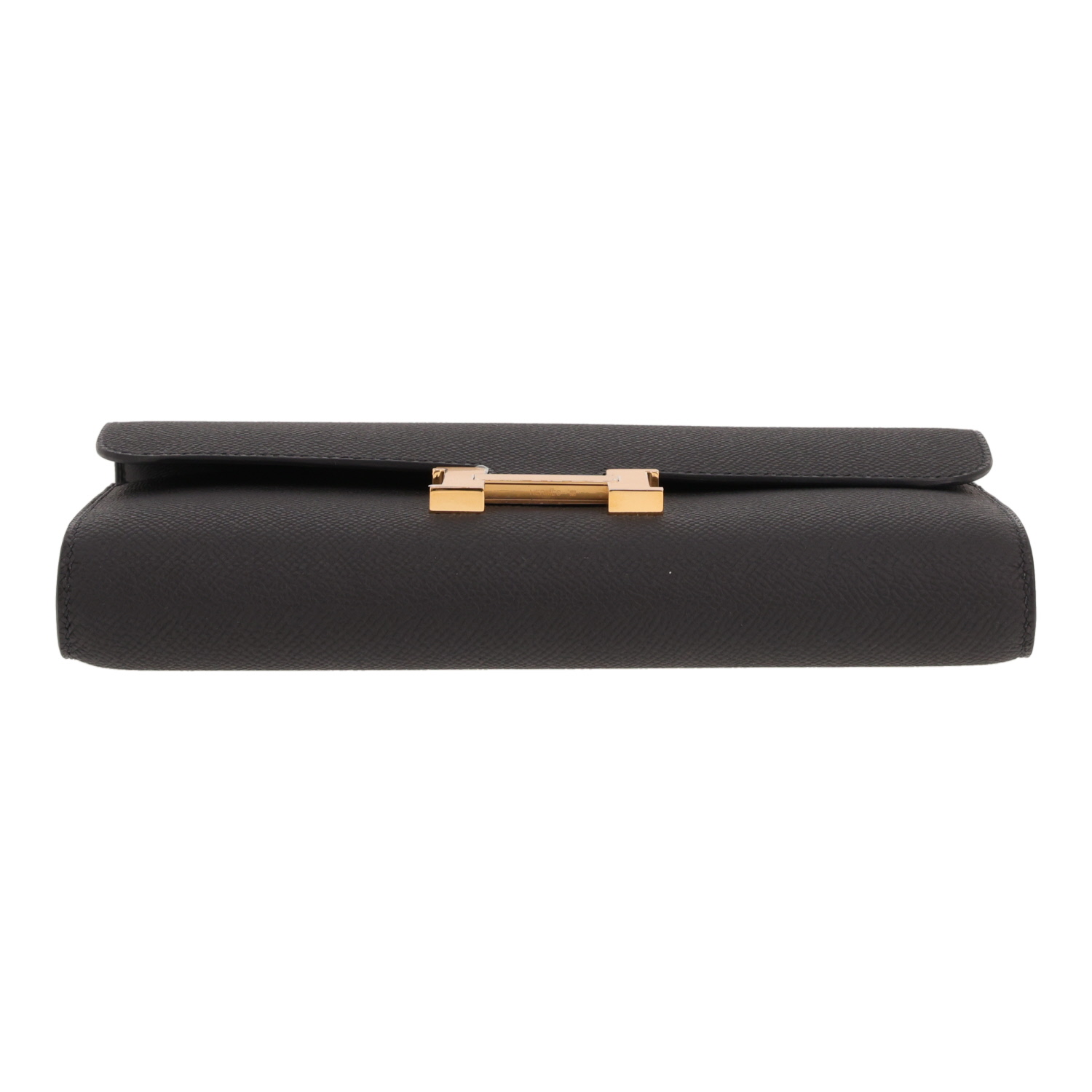 Sac bandoulière Hermès  Constance Long To Go en cuir epsom noir - Detail D1