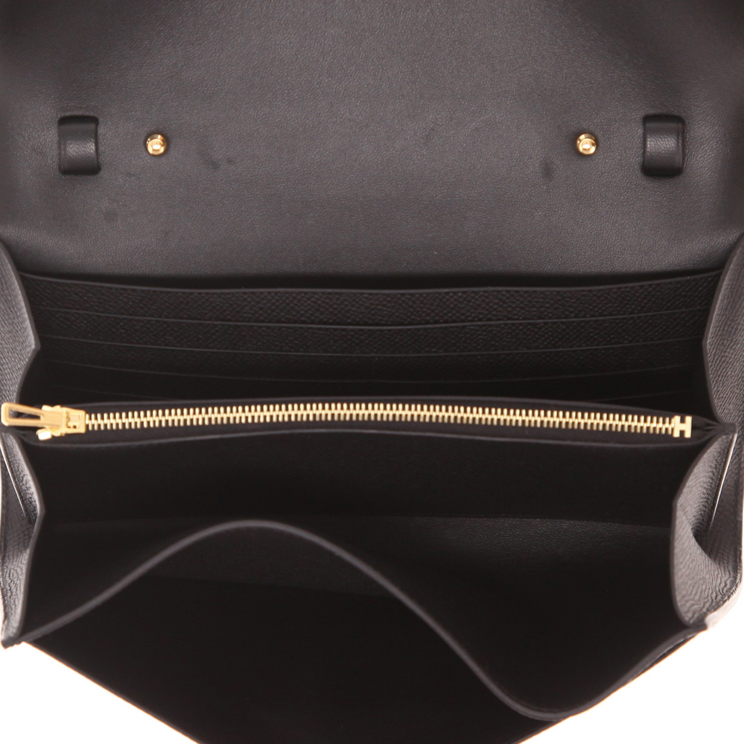 Hermès Constance Long To Go shoulder bag in black Epsom leather - Detail D3