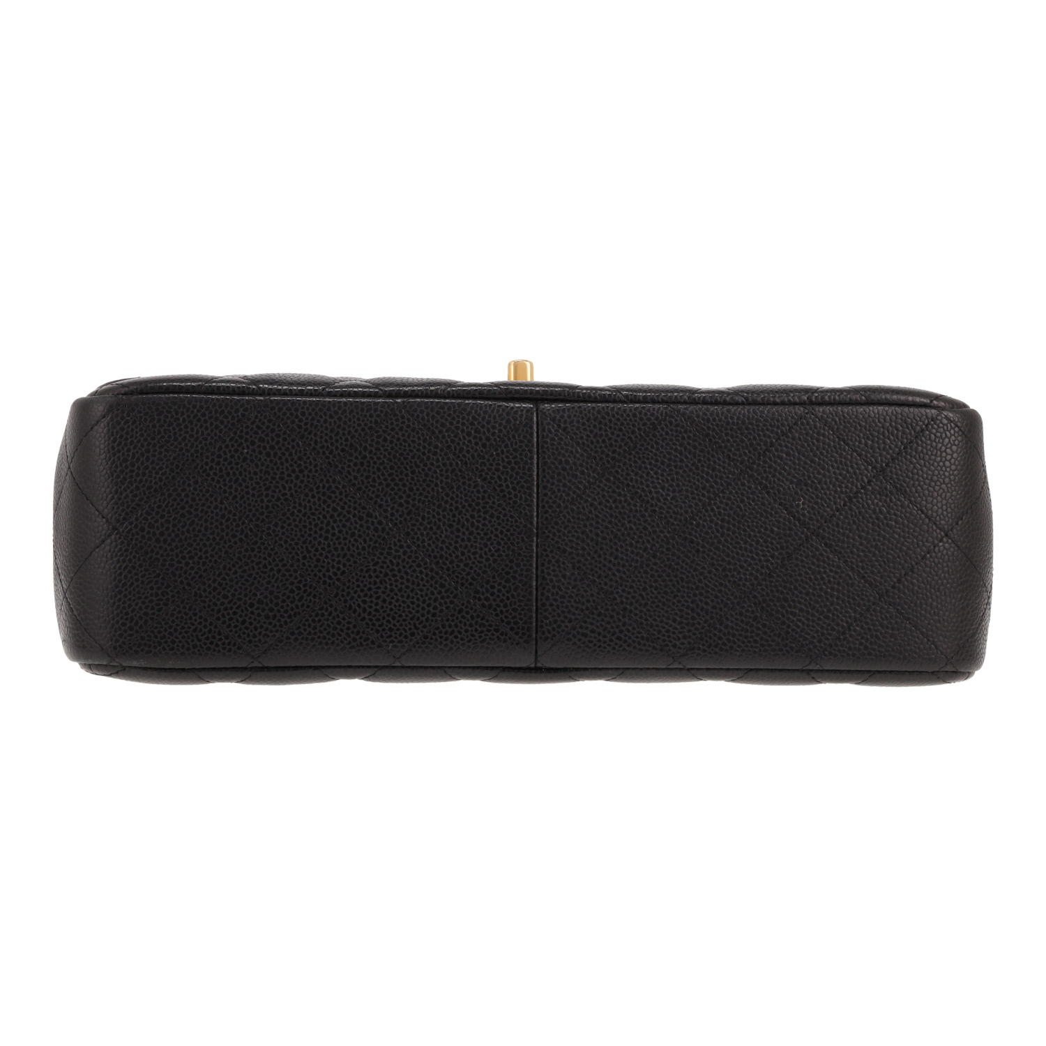 Chanel Timeless Jumbo shoulder bag in Noir quilted grained leather - Detail D1