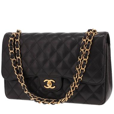 Bolso bandolera Chanel «Timeless Jumbo» de piel granulada acolchada negra