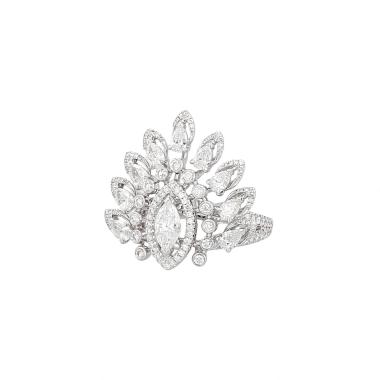 Anello Messika Desert Bloom, modello grande, in oro bianco e diamanti