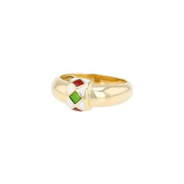Anillo «Arlequín» de Mauboussin en oro amarillo y esmalte