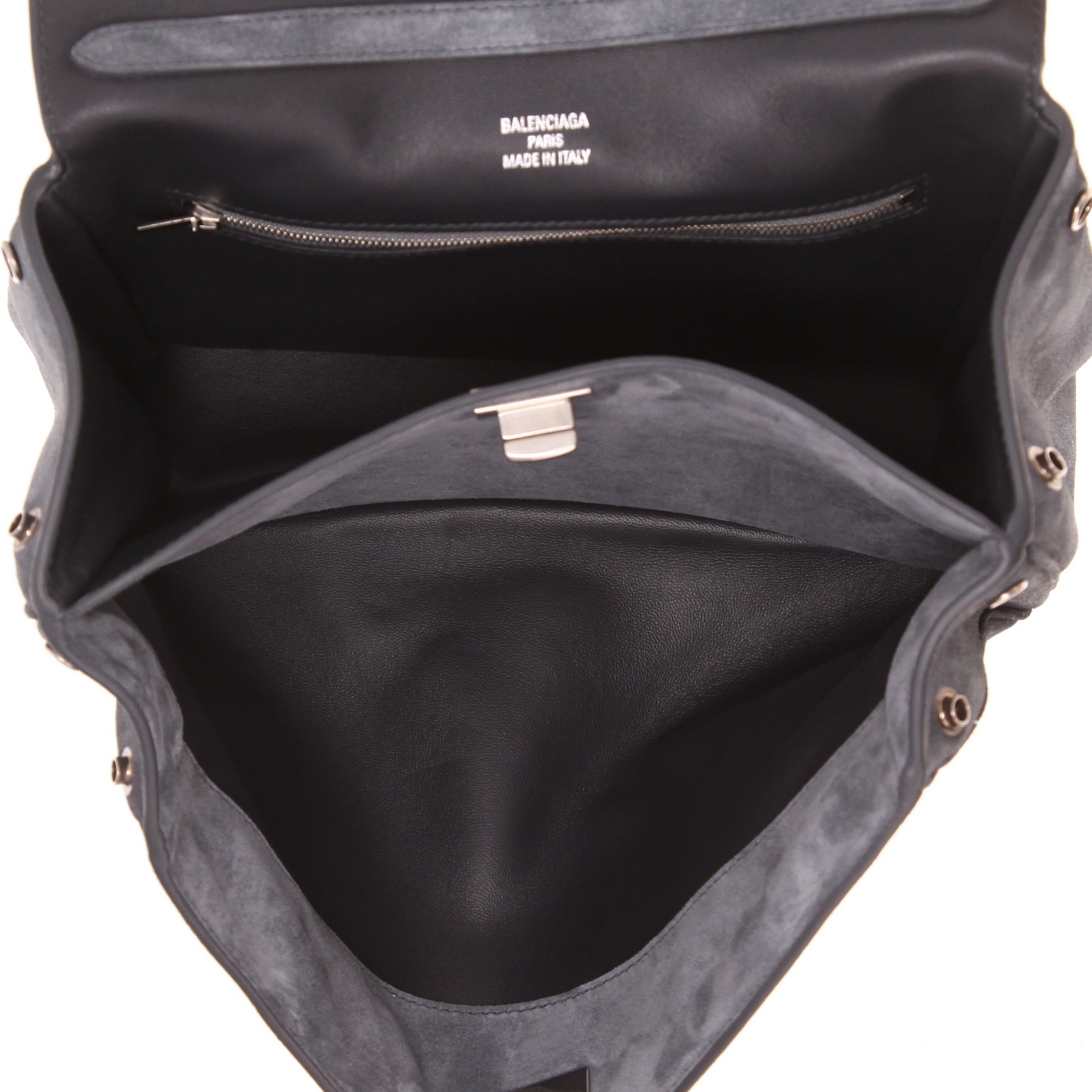 Borsa Balenciaga   in pelle di vitello scamosciata grigia - Detail D3