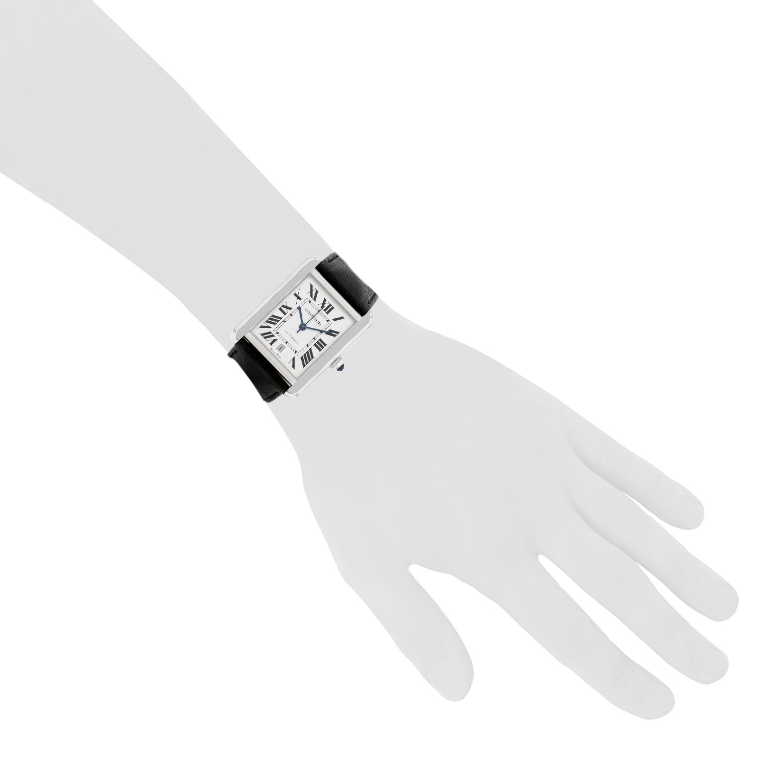Cartier Tank Solo large model watch in steel, Ref: Cartier - 3800, circa 2020 - Detail D1