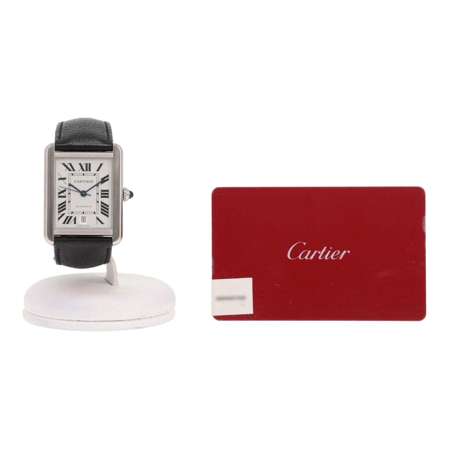 Orologio Cartier Tank Solo modello grande in acciaio, Rif.: Cartier - 3800, intorno al 2020
