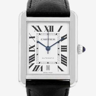Montre Cartier Tank Solo grand modèle  en acier Ref: Cartier - 3800  Vers 2020