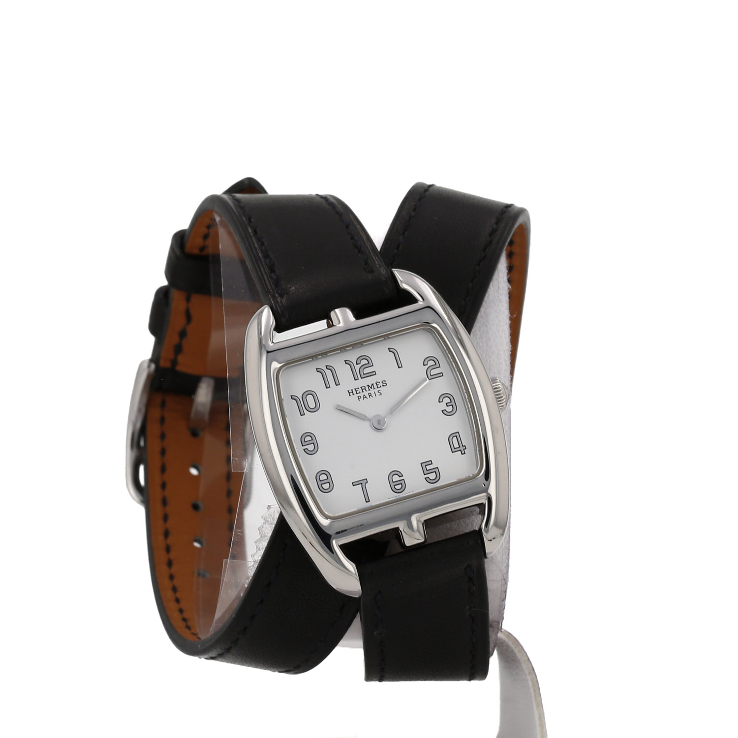 Hermès Cape Cod Tonneau watch, small model, in steel. Ref: Hermès - CT1.210. Circa 2010 - Detail D2