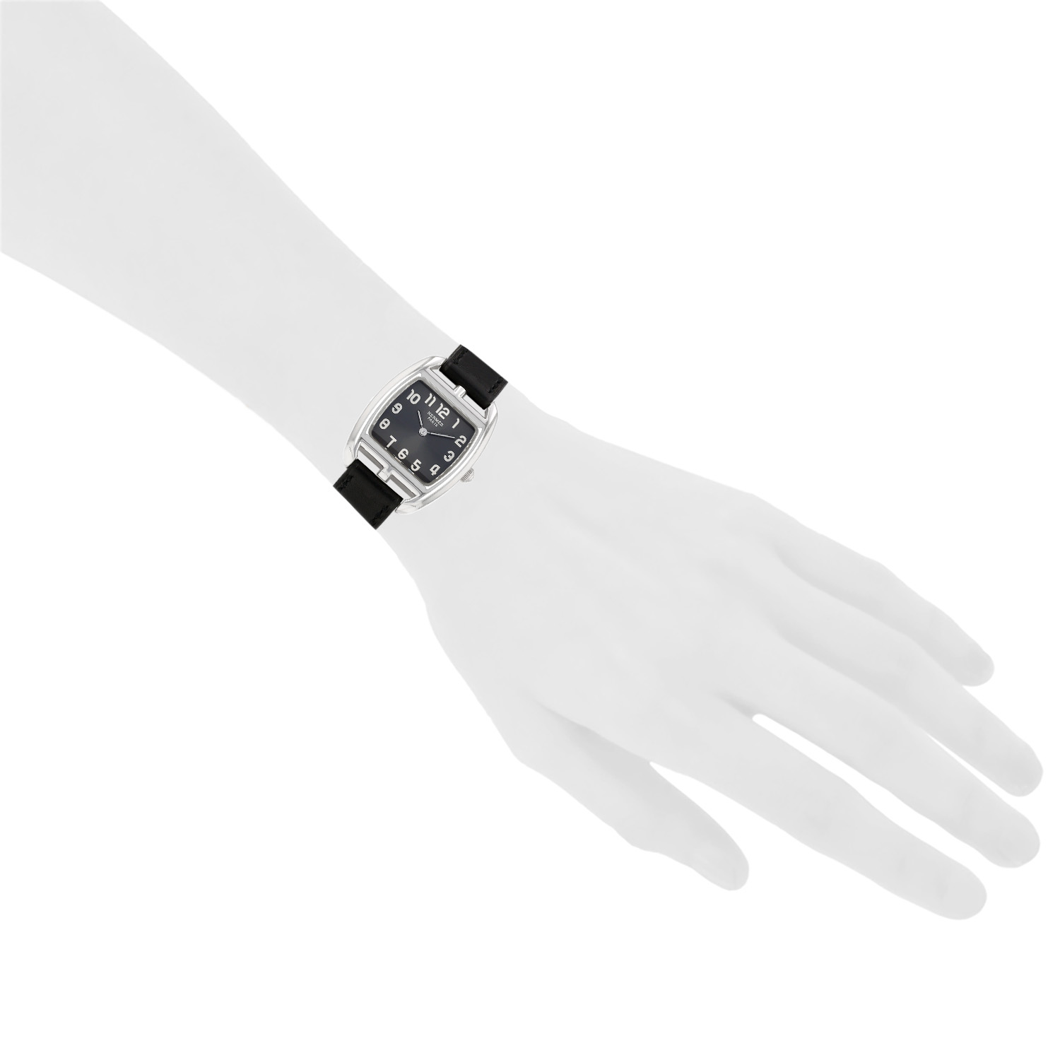 Hermès Cape Cod Tonneau steel watch, Ref: Hermès - CT1.210  Circa 2000 - Detail D1