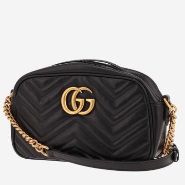 Sac bandoulière Gucci  GG Marmont en cuir matelassé noir