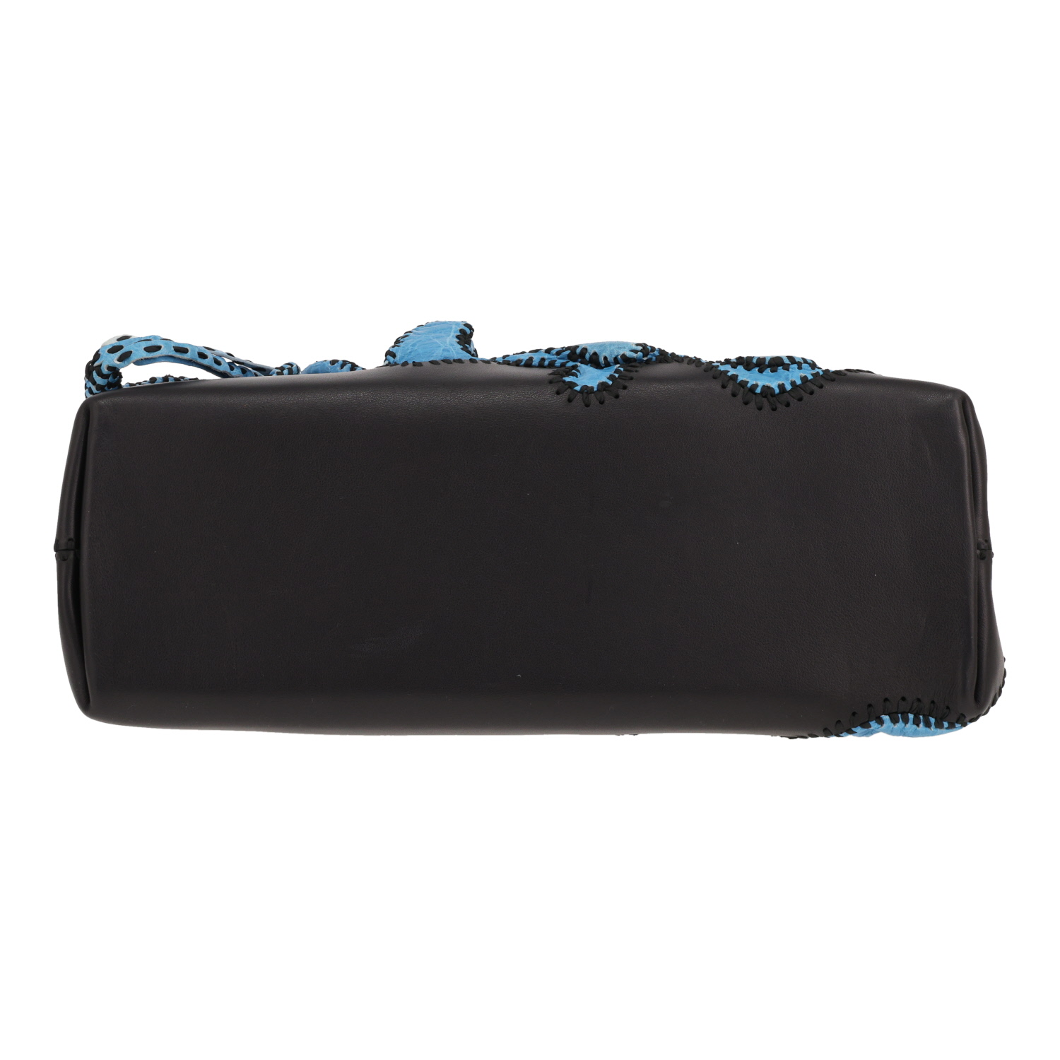 Sac à main Louis Vuitton  Capucines en cuir noir et bleu - Detail D1