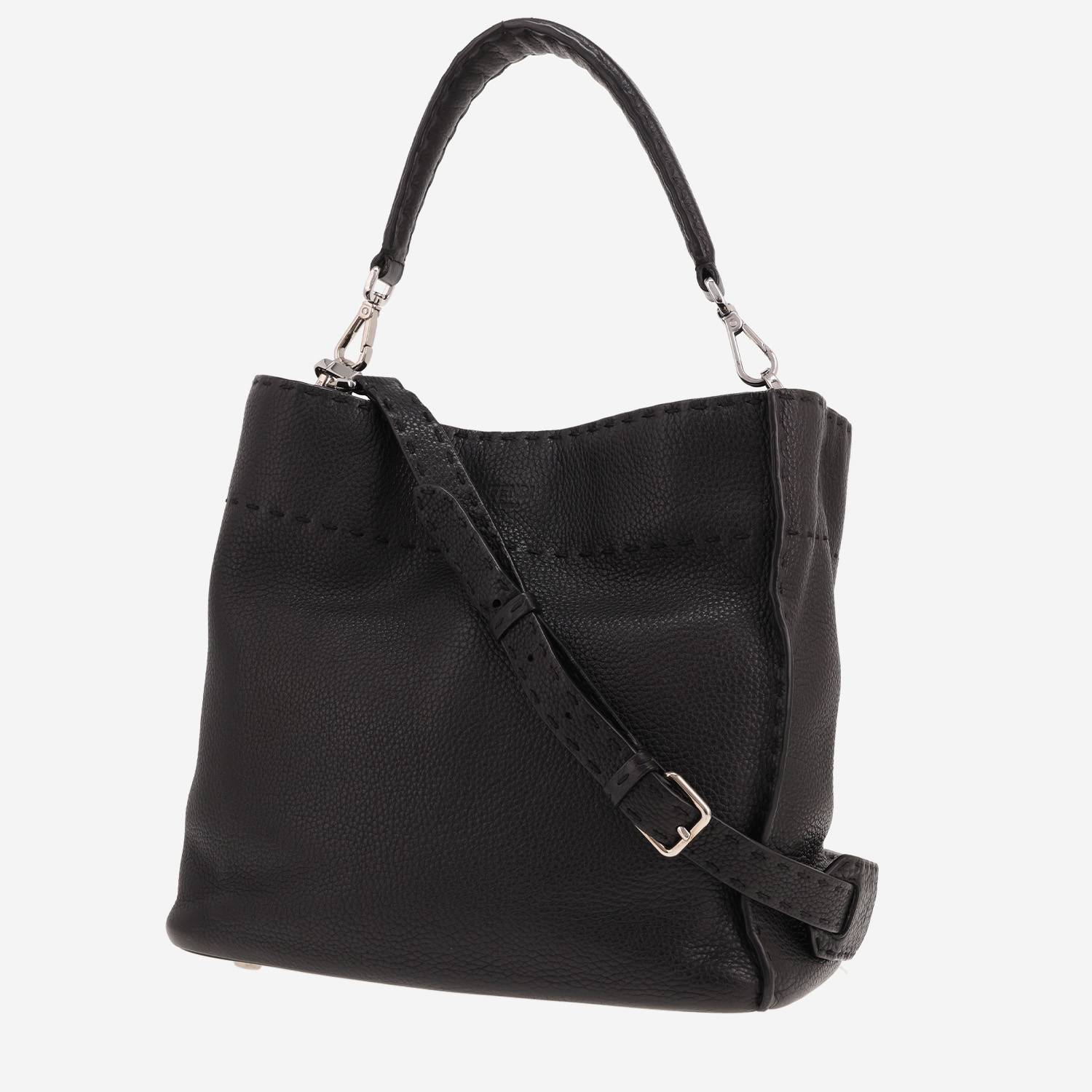 Fendi Anna Bucket Selleria handbag in black leather