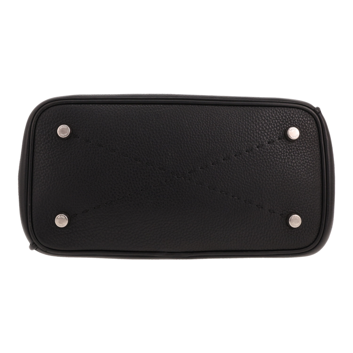 Fendi Anna Bucket Selleria handbag in black leather - Detail D1