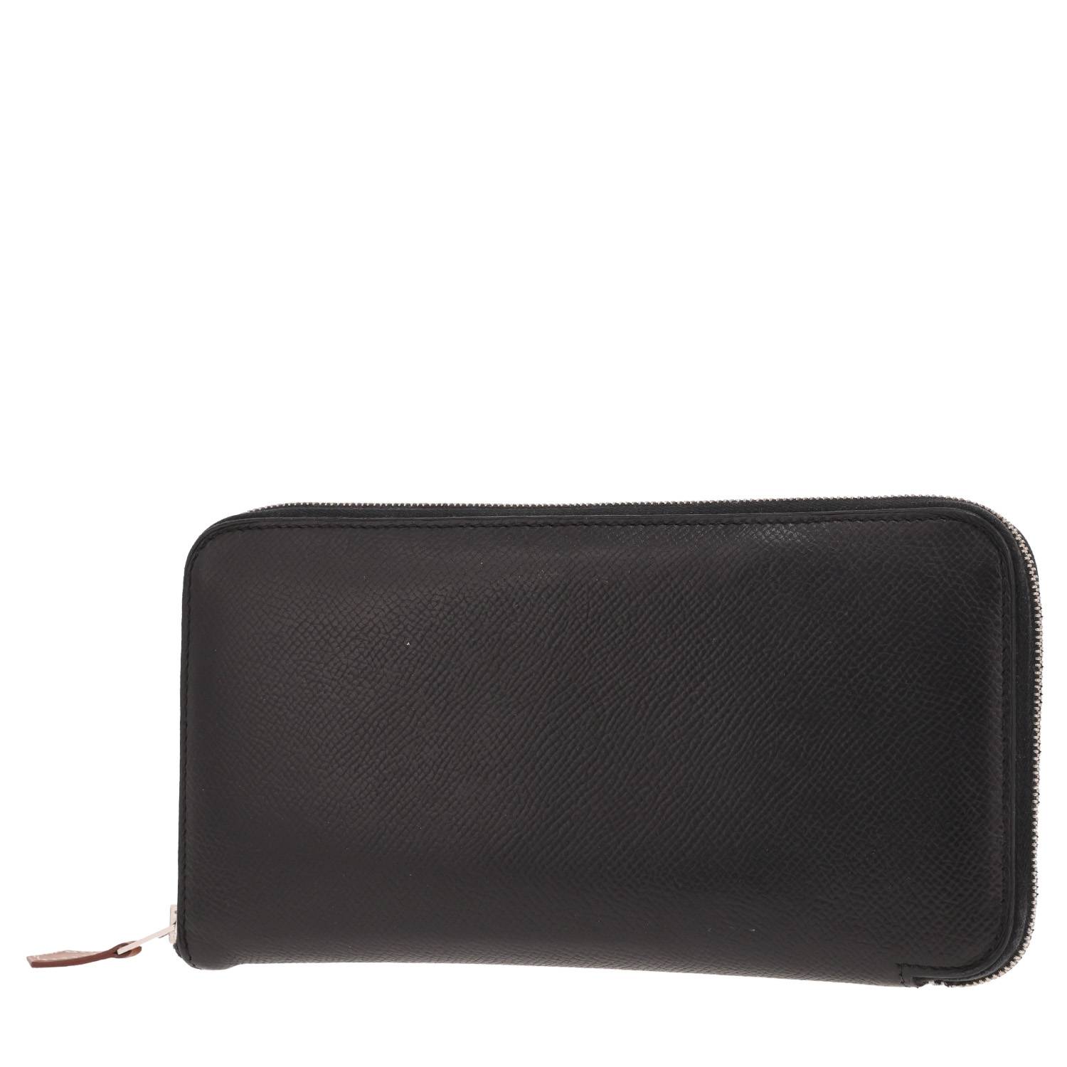 Portefeuille Hermès Azap en cuir epsom noir