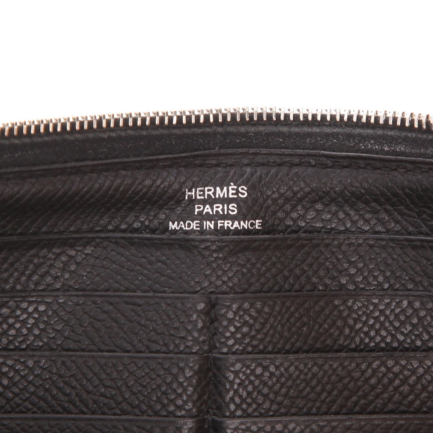 Cartera Hermès Azap de piel Epsom Noir - Detail D2