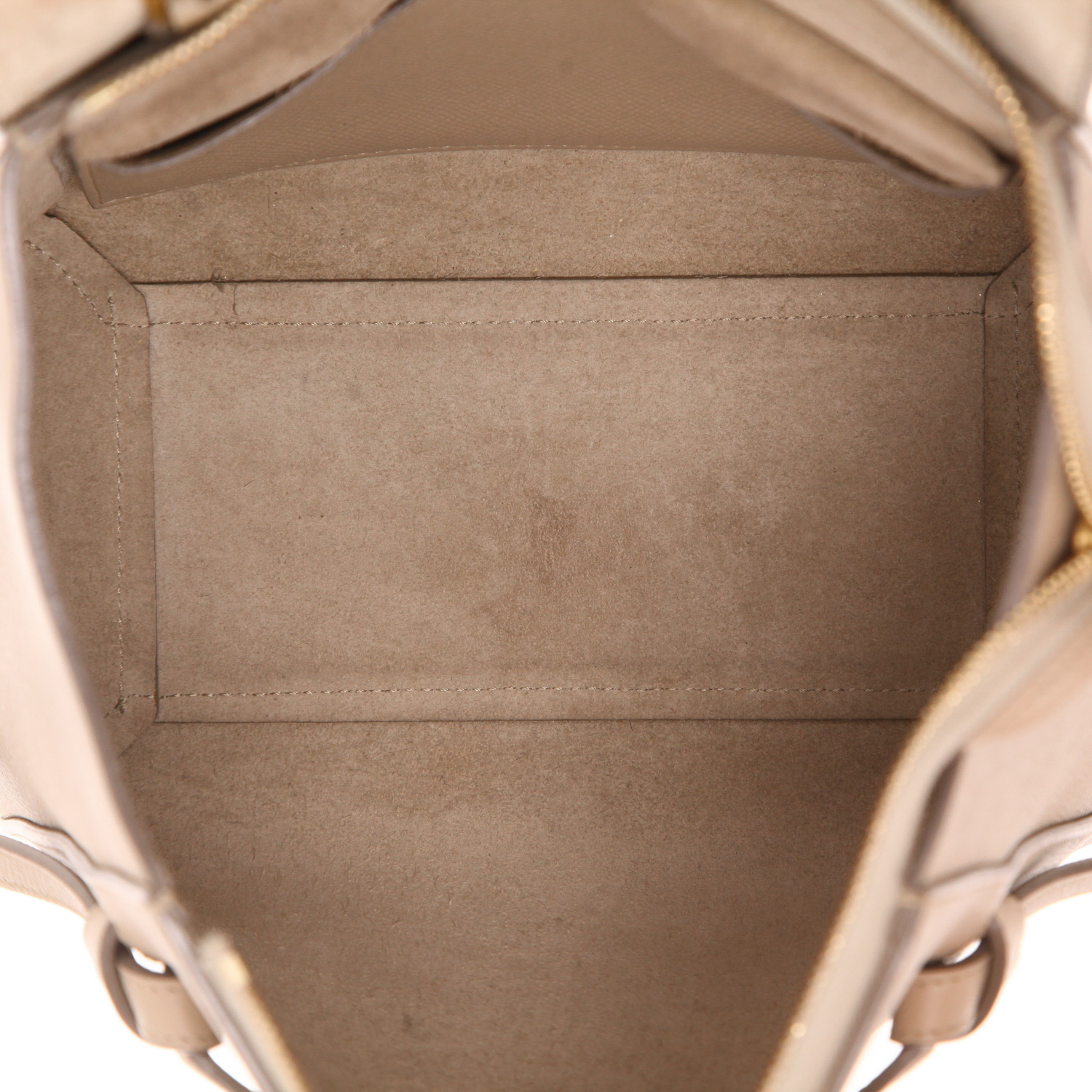 Celine Belt Micro shoulder bag in beige grained leather - Detail D3