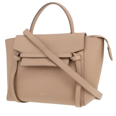 Sac bandoulière Celine  Belt Micro en cuir grainé beige