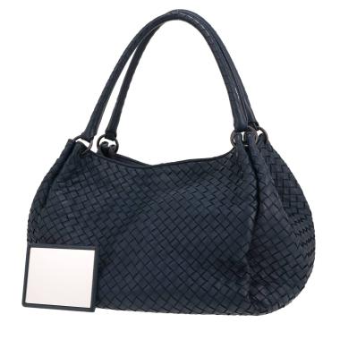 Bottega Veneta ‘Parachute’ handbag in blue intrecciato leather