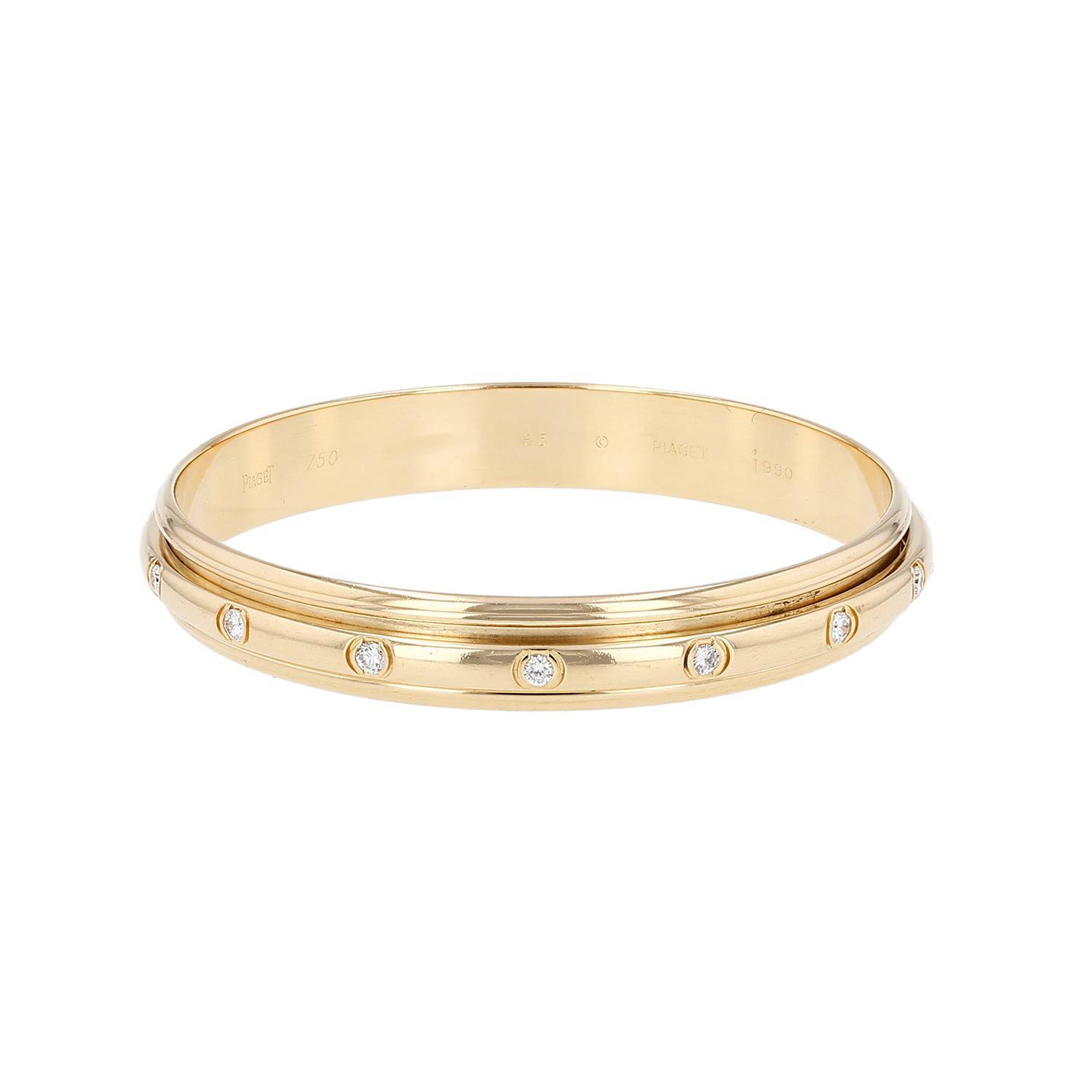 Bracelet jonc Piaget Possession en or jaune et diamants Bracelet jonc Piaget Possession en or jaune et diamants