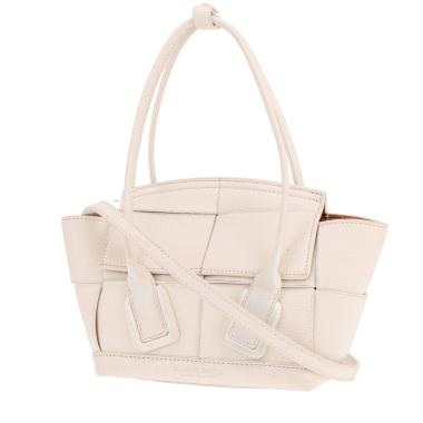 Bottega Veneta Arco mini handbag in white intrecciato leather