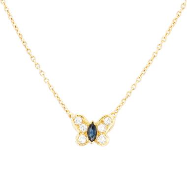 Pendentif années 1980 Van Cleef Arpels  en or jaune, saphir et diamants